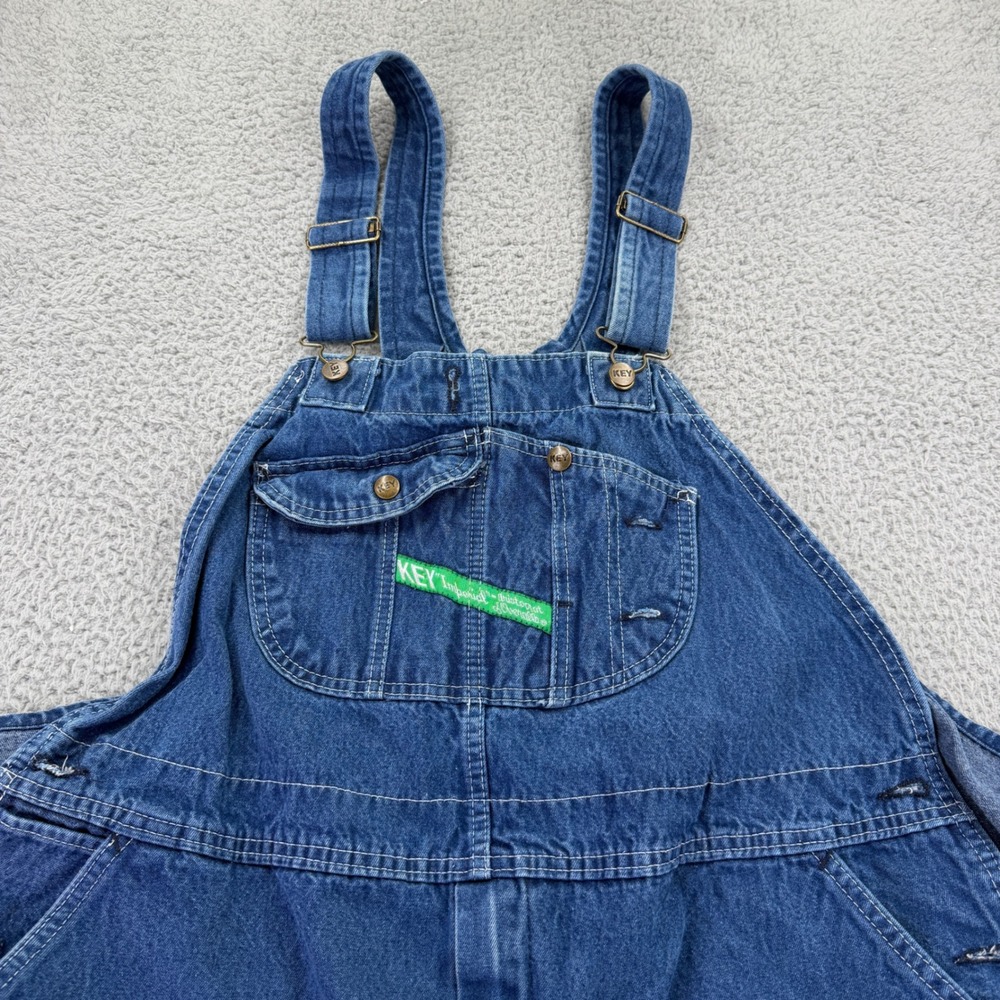 Key Imperial Aristocrat of Overalls Mens 46x24 Hemmed Blue Denim Bib Workwear